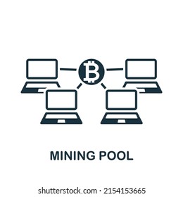 Mining Pool icon. Monochrome simple Cryptocurrency icon for templates, web design and infographics