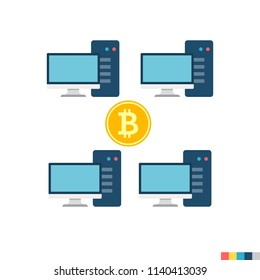 Mining Pool Related Flat Vector Icon. Isolated on White Background. Trendy Flat Style.