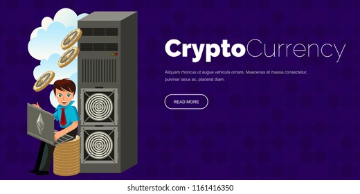 Mining process of Ethereum money poster
