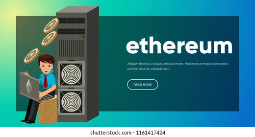 Mining process of Ethereum money poster