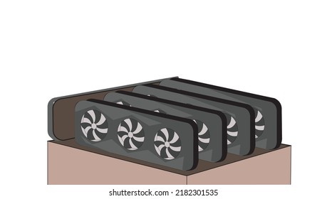 Bergwerksgraben mit 4 VGA-Grafikkarte