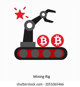 Mining Rig or Bitcoin Icon Concept