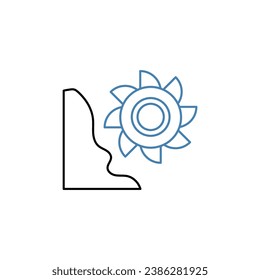 mining saw concept line icon. Simple element illustration. mining saw concept outline symbol design.