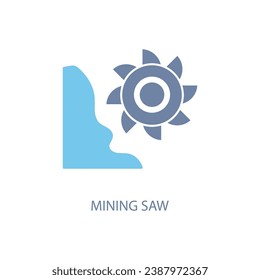 mining saw concept line icon. Simple element illustration. mining saw concept outline symbol design.