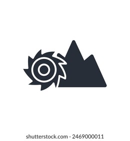 mining saw icon. vector.Editable stroke.linear style sign for use web design,logo.Symbol illustration.