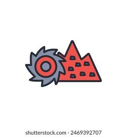 mining saw icon. vector.Editable stroke.linear style sign for use web design,logo.Symbol illustration.