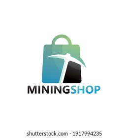 Diseño de la plantilla del logotipo de la tienda de minería