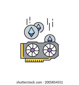Mining sign сolor line icon. Pictogram for web page, mobile app, promo. UI UX GUI design element. Editable stroke.