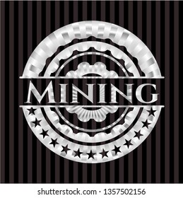 Mining silver emblem or badge