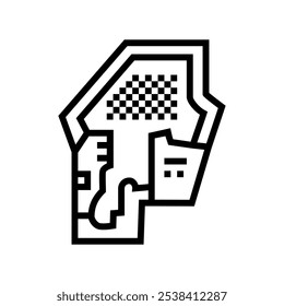 mining site plan line icon vector. mining site plan sign. isolated contour symbol black illustration