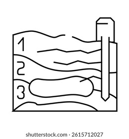 mining site plan line icon vector. mining site plan sign. isolated contour symbol black illustration