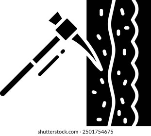 Mining solid glyph vector illustration