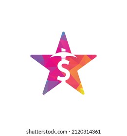 Mining star shape concept Logo Design. Mining industry logo design template. Dollar mining logo vector illustration	