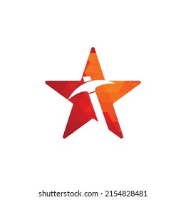Mining star shape concept Logo Design. Mining industry logo design template.	