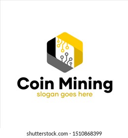 Mining Tech Coin Crypto Logo Design Template