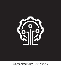 Mining Technology Icon. Modern computer network technology sign. Digital graphic symbol. Concept design elements.