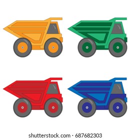 Mining tipper truck. Vector illustration in flat style design