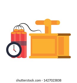 Mining tnt detonator with timer equipment vector illustration graphic design