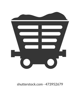 mining train cargo transportation railway industry silhouette vector illustration 