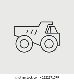 mining transportation truck heavy duty vector icon 