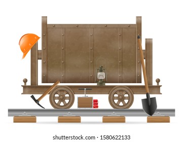 mining trolley cart vector illustration isolated on white background