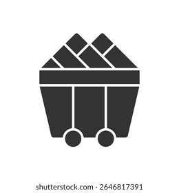 Mining Trolley Icon Sign Symbol Vector