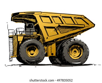 mining truck color sketch