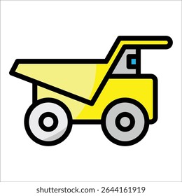 Mining Truck Icon Element For Design