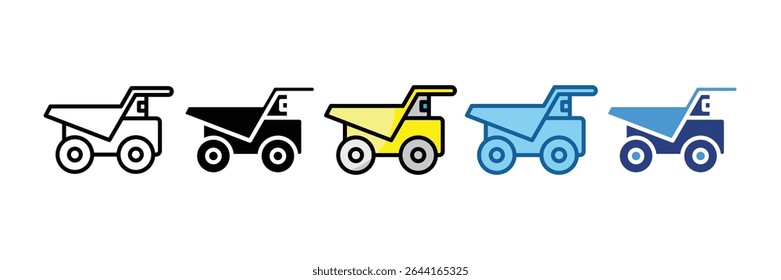 Mining Truck Icon Element For Design