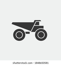 icono del vector de la máquina industrial de camiones de minería