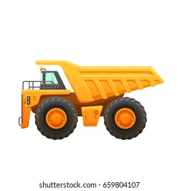 Mining Truck Vector Cartoon Isolated Illustration.