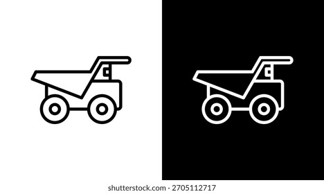 Mining Truck White Icon Set Design