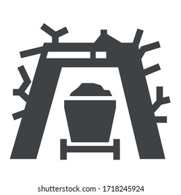 
mining tunnel black icon on white background