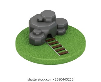 mining tunnel icon 3d illustration render