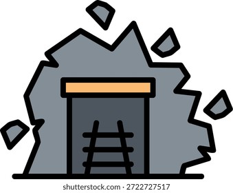 Mining Tunnel New Creative Icon Design Vector