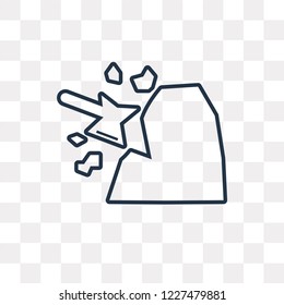 Mining vector outline icon isolated on transparent background, high quality linear Mining transparency concept can be used web and mobile