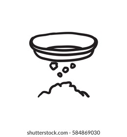Mining vector sketch icon isolated on background. Hand drawn Mining icon. Mining sketch icon for infographic, website or app.