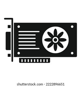 Mining video card icon simple vector. Computer gpu. Pc fan