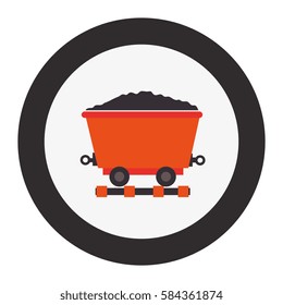 mining wagon isolated icon
