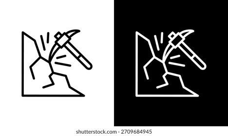 Diseño de conjunto de iconos blancos de minería