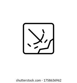 Mining work zone vector icon  in black line style icon, style isolated on white background