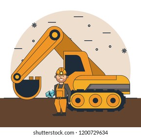 Mining worker cartoon
