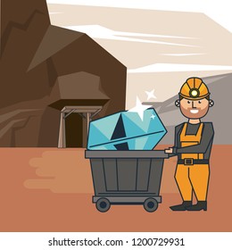Mining worker cartoon
