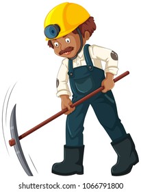 A Mining Worker on White Background illustration