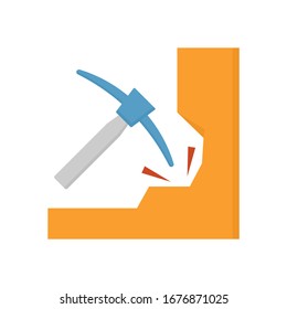 Mining worker vector icon design on white background.