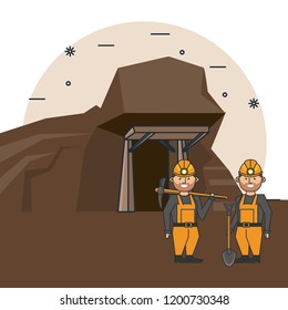 Mining workers cartoon