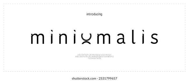Miniomalis is Minimal luxury font alphabet logo. Typography beauty fashion elegant minimalist serif italic fonts decorative wedding vintage retro logos. vector illustration
