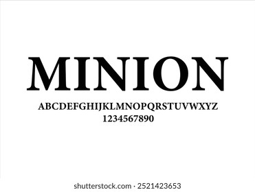 Fonte minion para logotipo e título. Tipo de vetor isolado