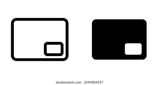 Miniplayer button icon. Minimize, background button media control interfaces in line  and flat design. Video audio player interface in rounded corners. Vector illustration. Editable stroke EPS 10