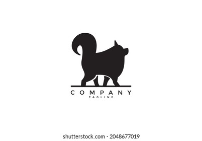 Minipom Dog Logo Design Vector